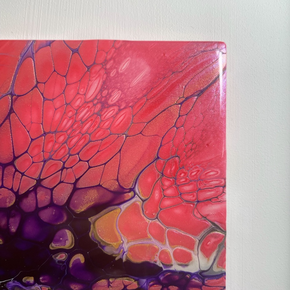 Wall Abstract Art Chizuko Art Fluid Tile Art Framed Matted Signed - Picture 3 of 14